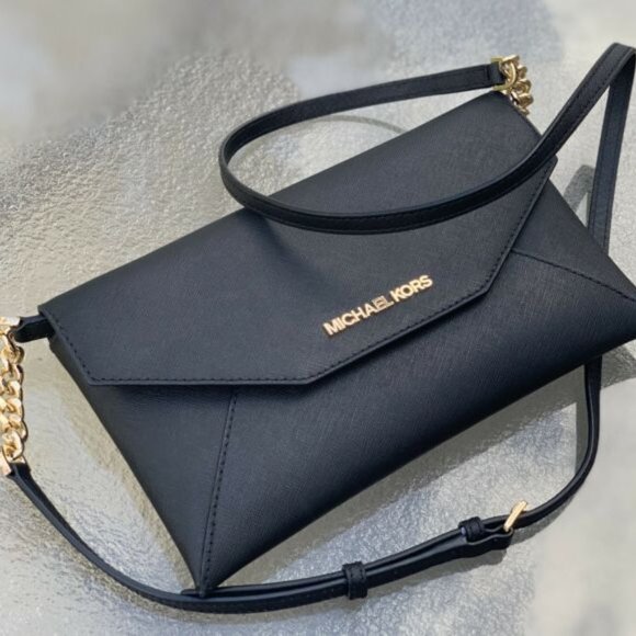 Michael Kors Handbags - Michael Kors Jet Set Medium Envelope Clutch, Black